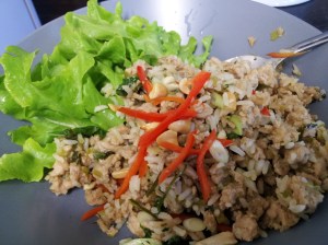 Minced chicken with Thai basil