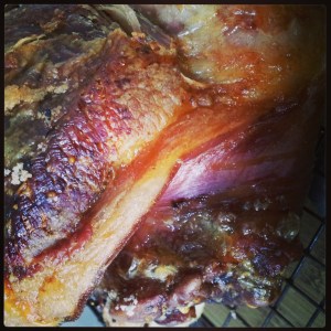 Crispy skinned pork...