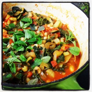 Greek bean & silverbeet stew